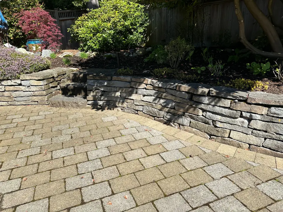 Stone patio after cleaning